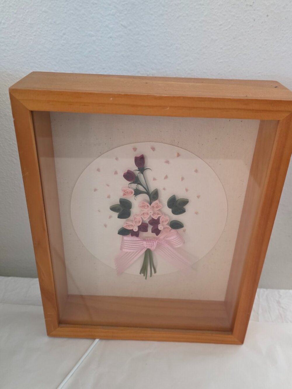 Vintage-Style Floral Shadow Box 3D Art Framed Wall Decor 10 1/2 x 9